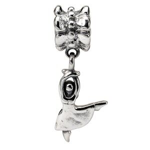 Ballerina Charm 925 Sterling Silver for Necklace or Bracelet Dancer Charm